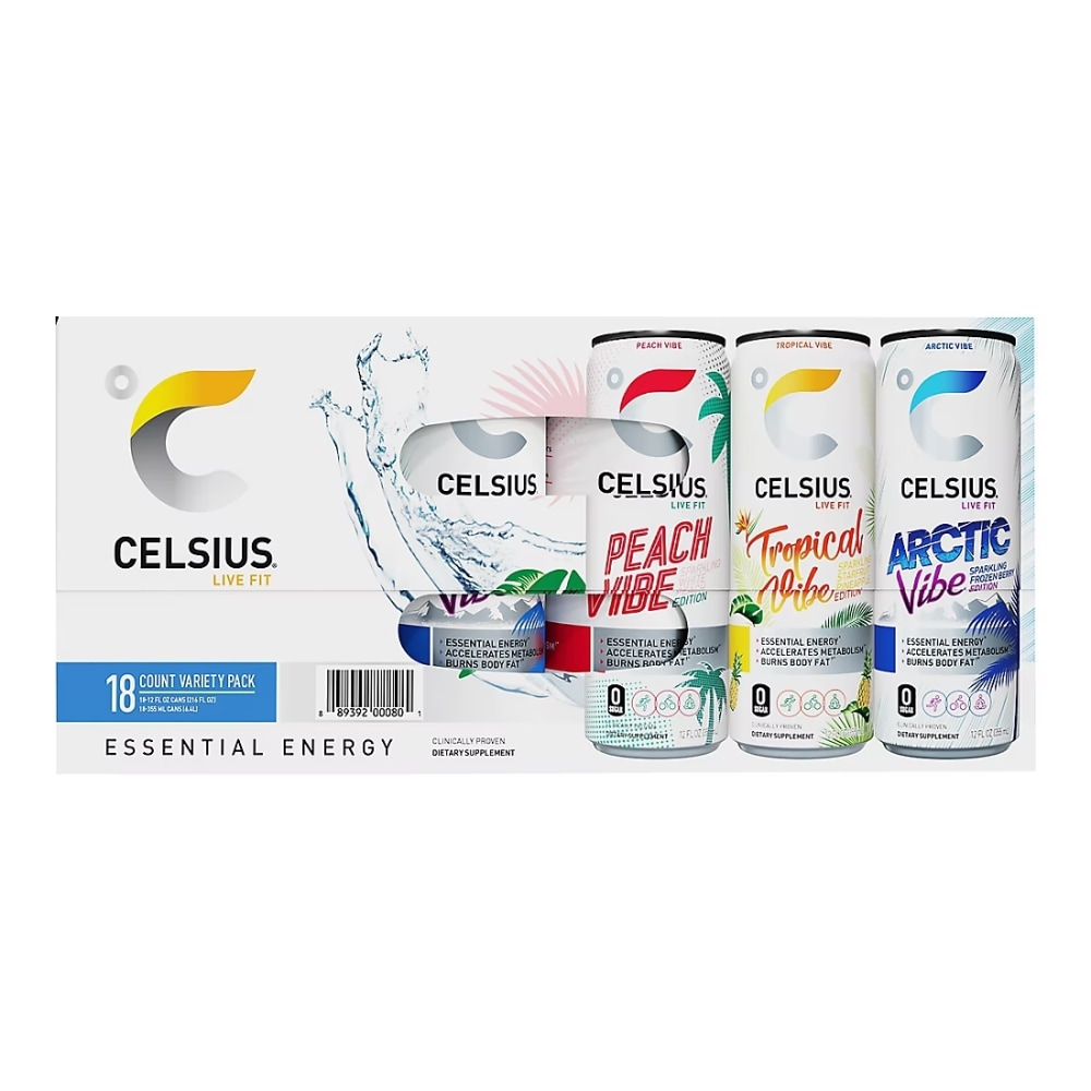 Celsius Vibe Energy Drinks Variety Pack, 12 Oz,
