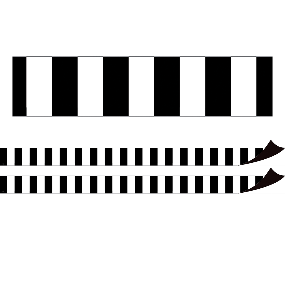 Teacher Created Resources Magnetic Border, Black Stripes,