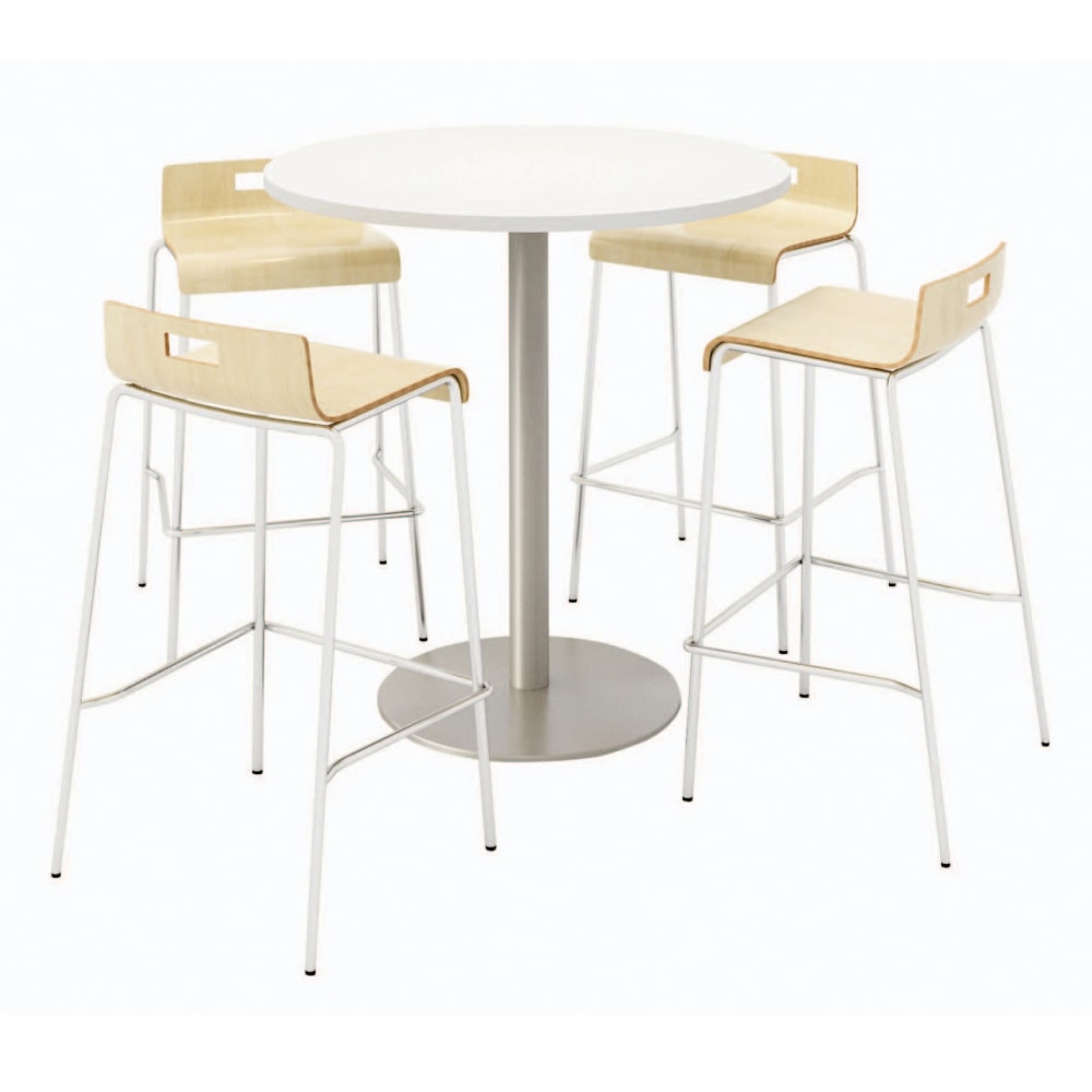 KFI Studios Round Bistro Pedestal Table With 4