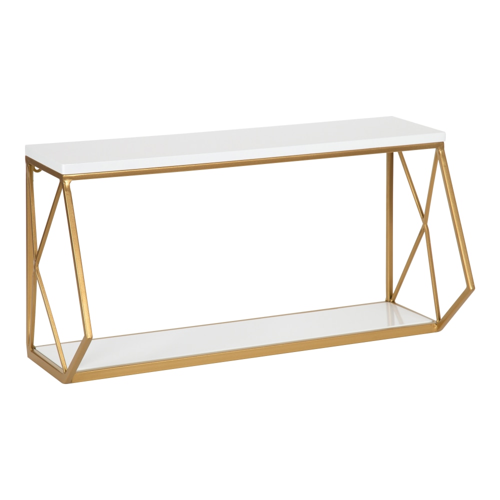Kate and Laurel Brost Wood/Metal Shelf Set, 10-1/2”H
