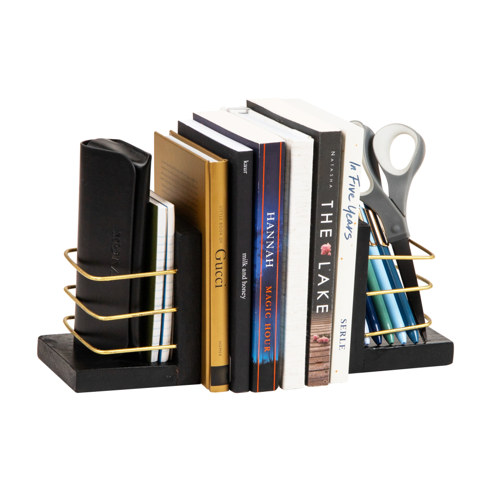 Mind Reader Decorative Basket Bookends, 5"H x 4"W