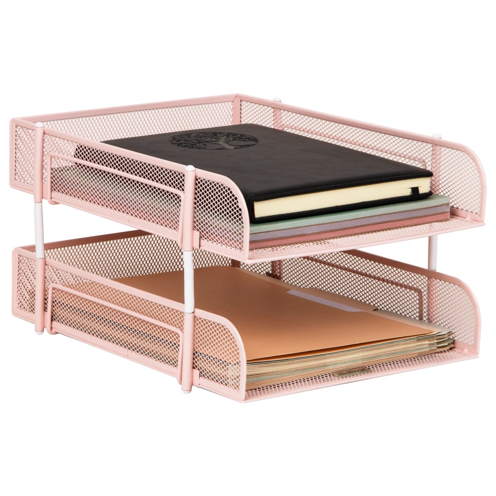 Mind Reader 2-Tier Metal Stackable Paper Tray, 7-1/2"H