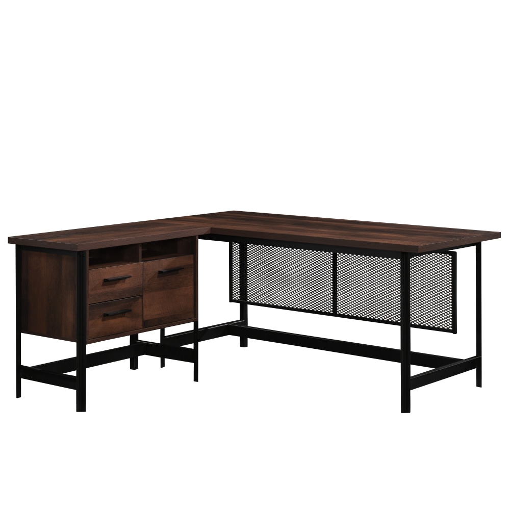 Sauder® Briarbrook 66"W L-Shaped Computer Desk, Black/Barrel