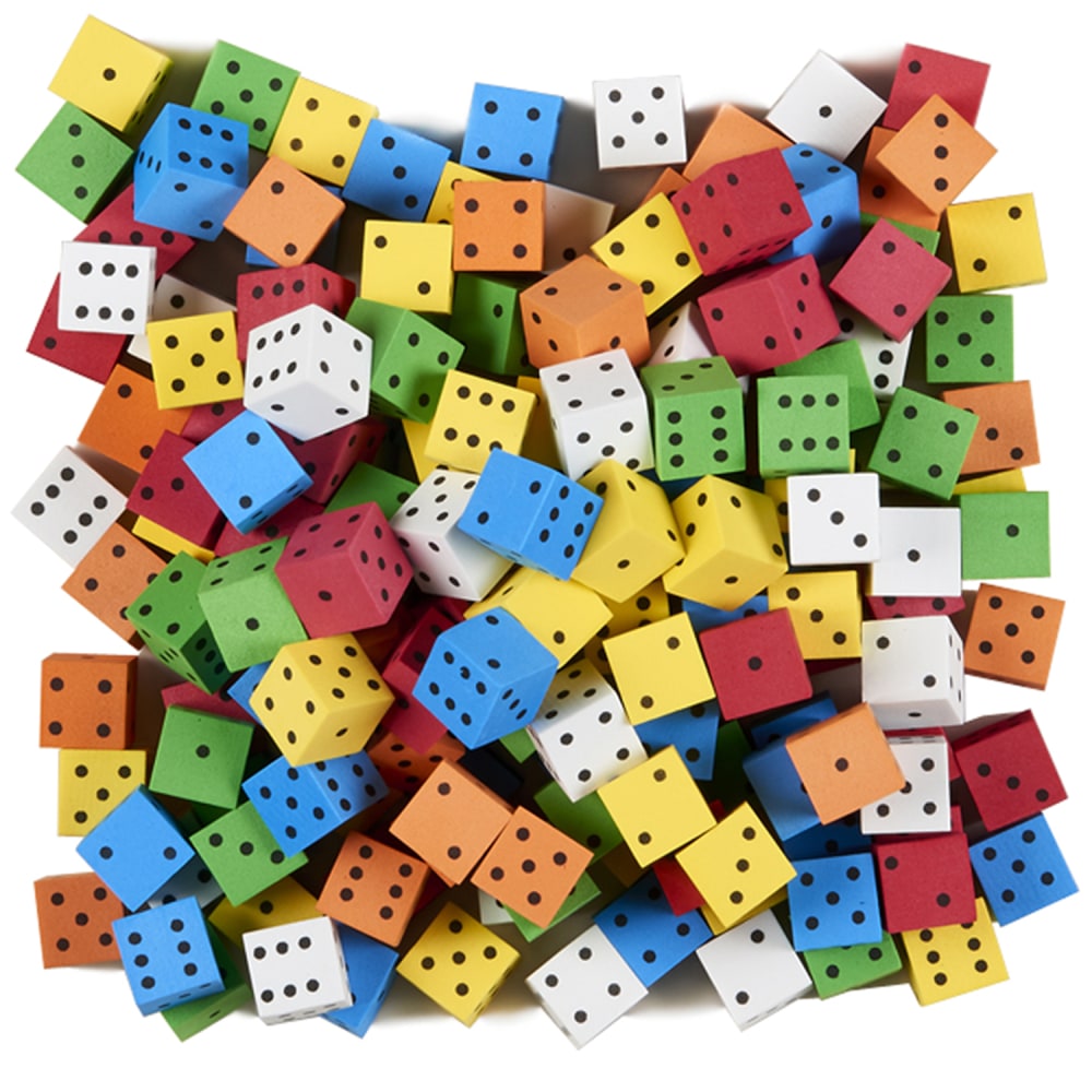 Koplow Games Foam Dice, 5/8", Assorted Colors, Pack
