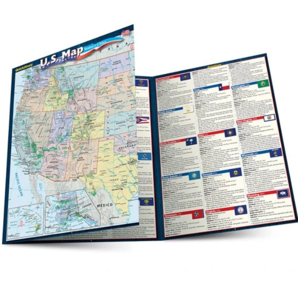 QuickStudy Guide, US Map: States & Cities, Total