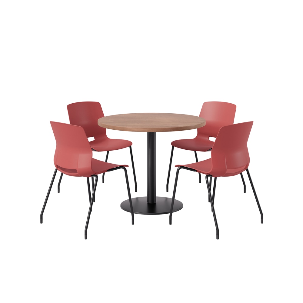 KFI Studios Midtown Pedestal Round Table Set With