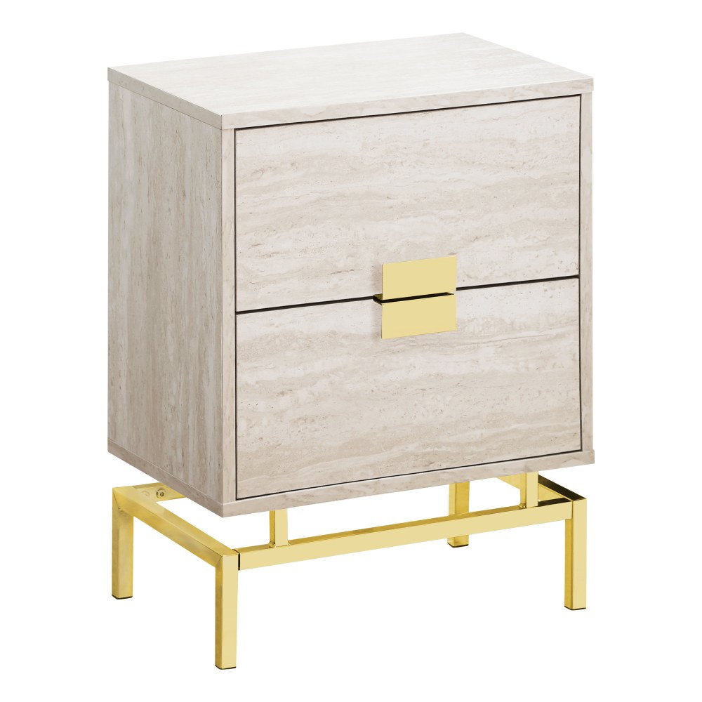 Monarch Specialties Retro 2-Drawer Accent Table, Rectangular,