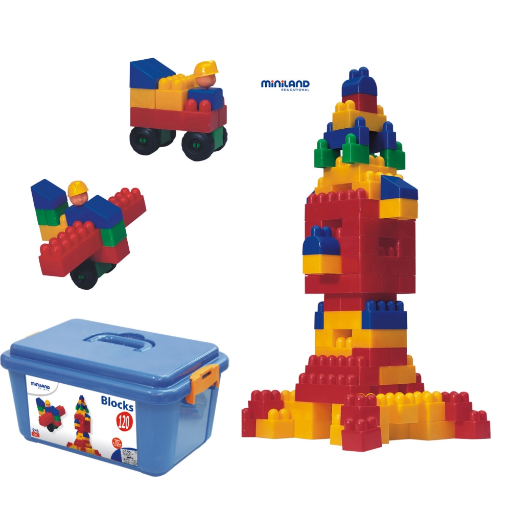 Miniland Educational Interlocking Blocks, Assorted Colors, Pre-K