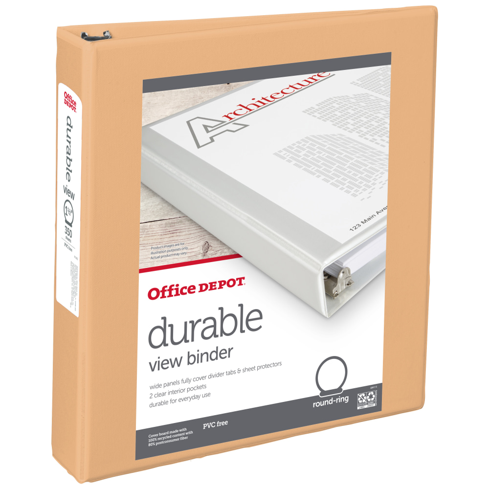 Office Depot® Durable View Binder, 1-1/2" Round Rings