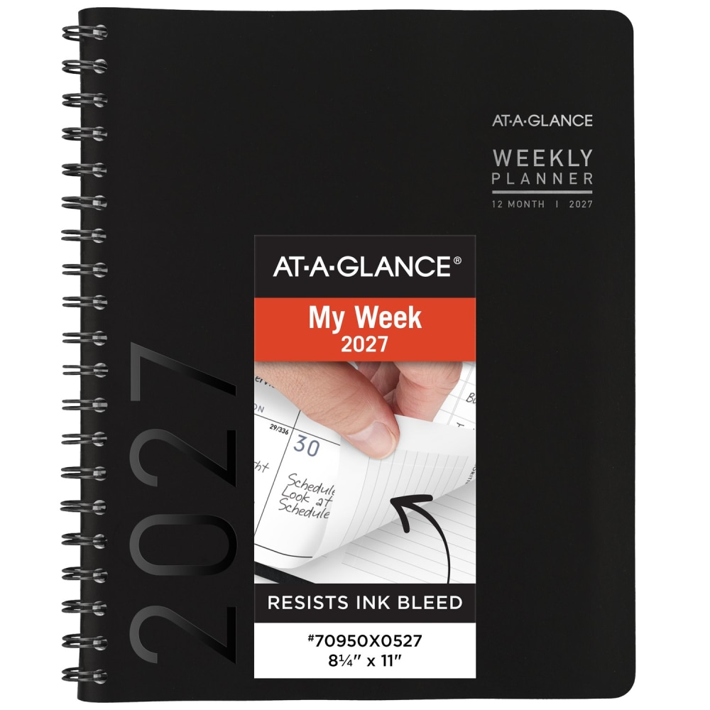 AT-A-GLANCE® Contemporary 2027 Weekly Monthly Planner, Black,