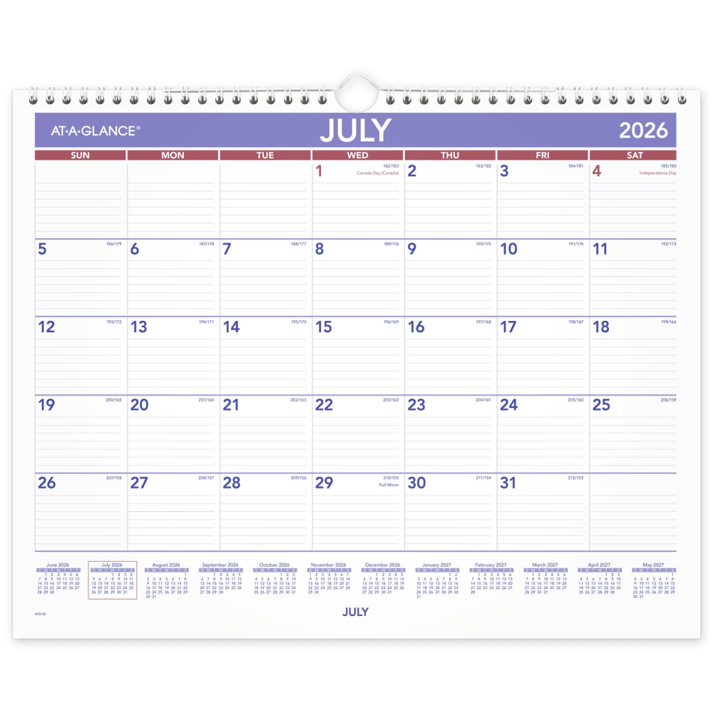 AT-A-GLANCE® Academic 2026-2027 Monthly Wall Calendar, Medium,