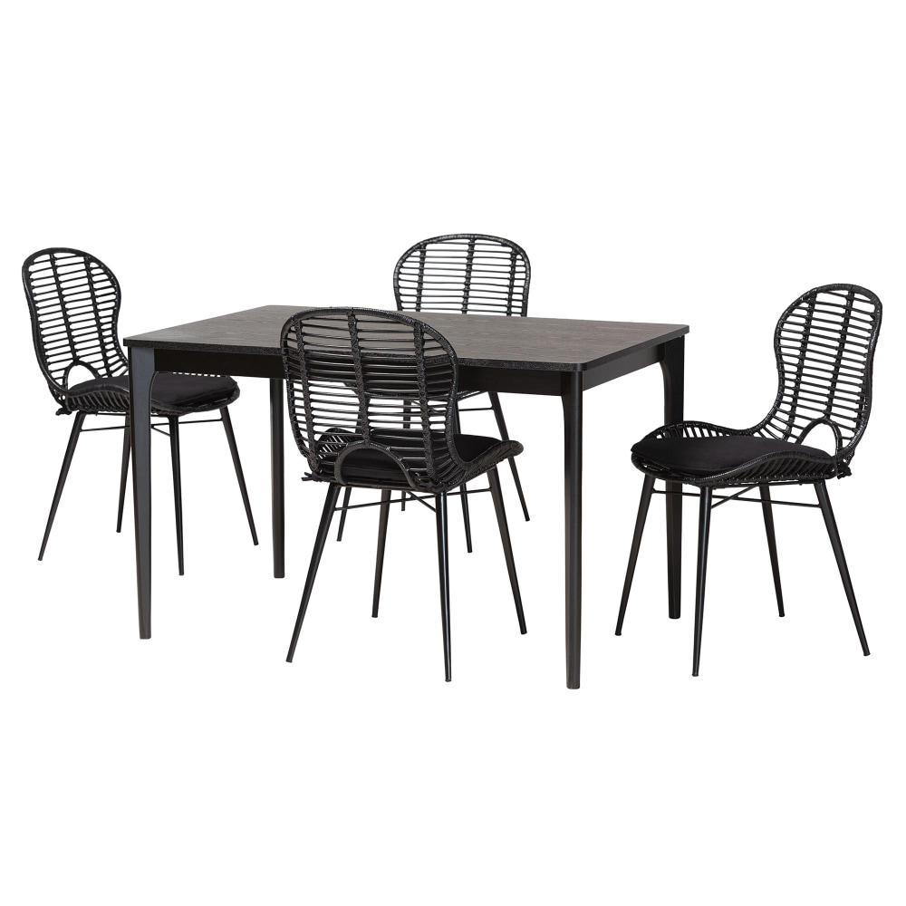 Baxton Studio Brenna 5-Piece Dining Set, 29-1/2”H x