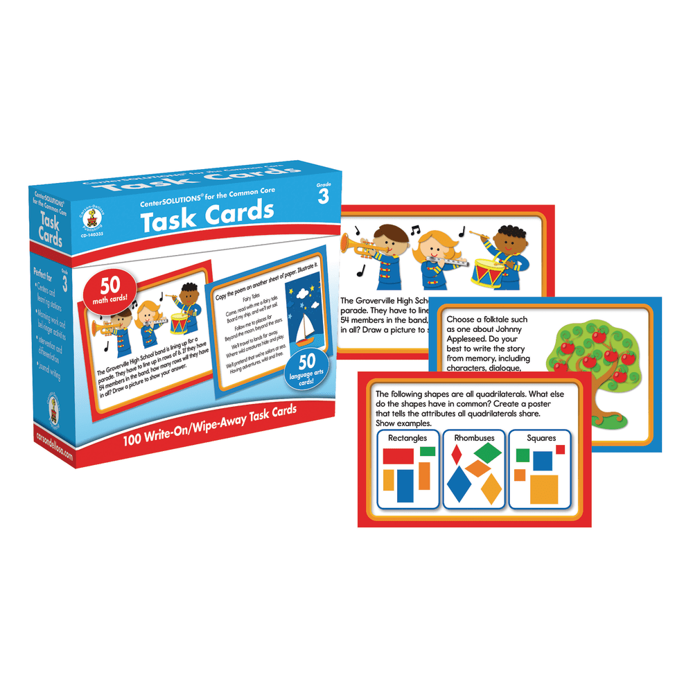 Carson-Dellosa CenterSOLUTIONS® Task Cards, Grade 3, Box Of