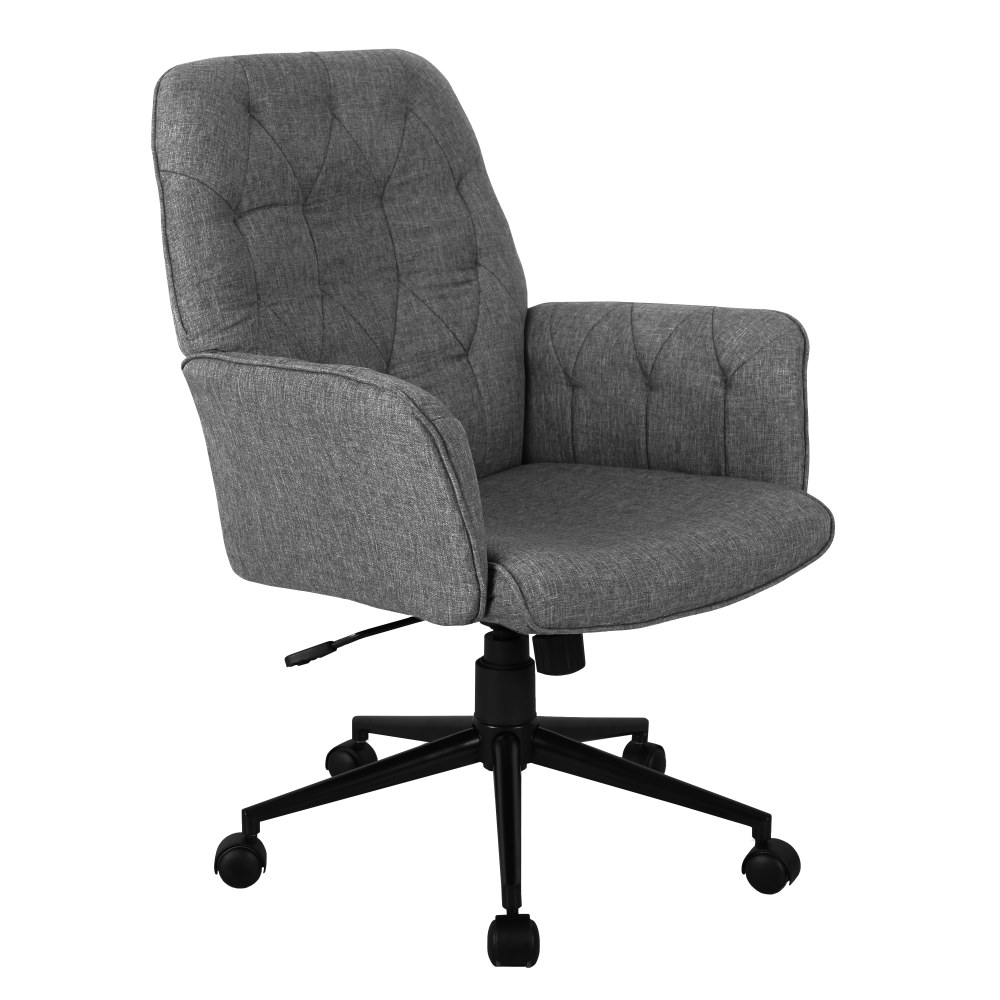 Techni Mobili Ergonomic Fabric Mid-Back Task Chair, Gray