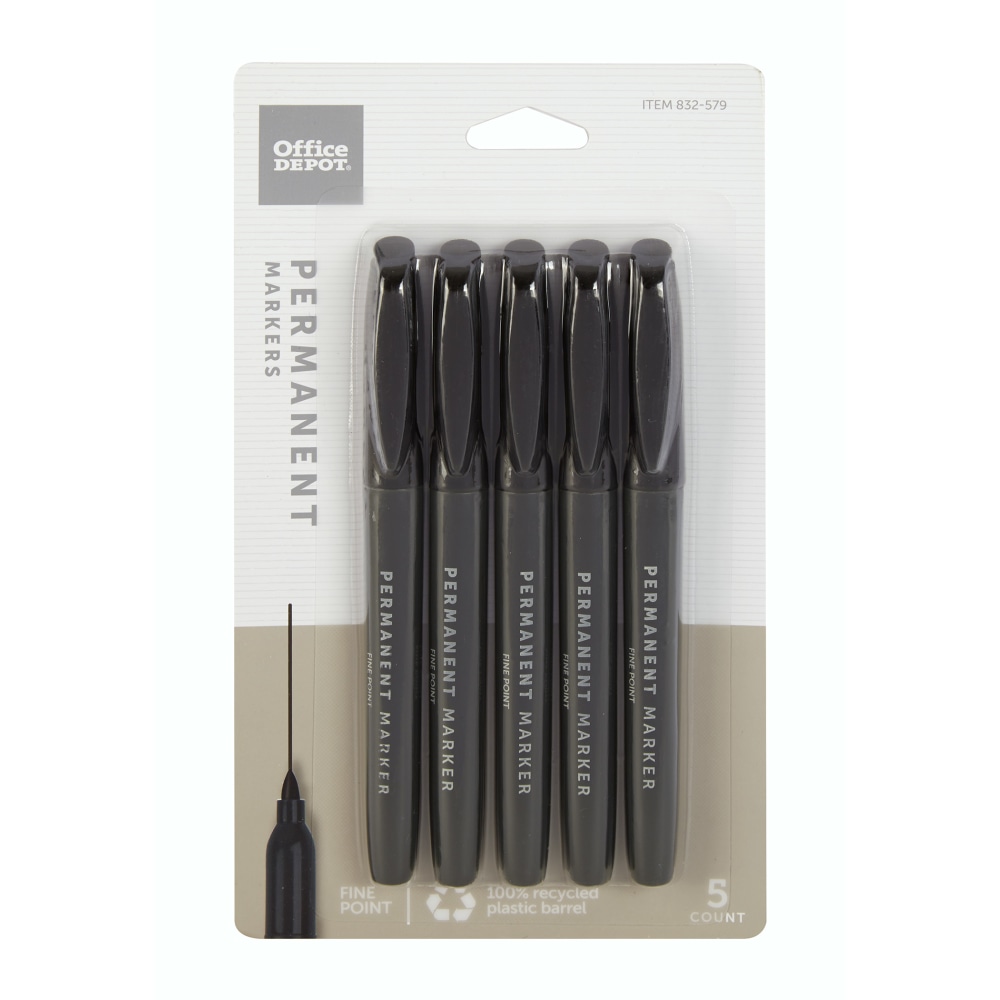 Office Depot® Brand Permanent Markers, Fine Point, 100%