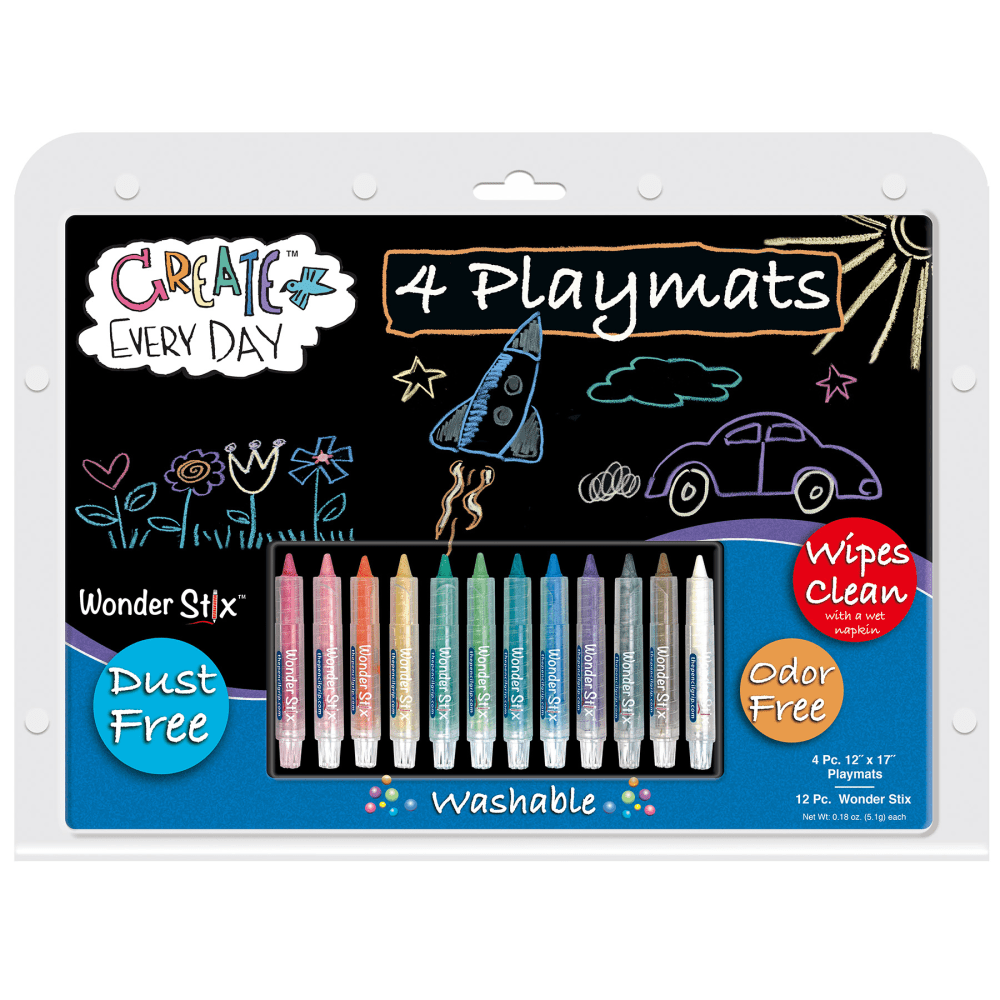 Wonder Stix Blackboard Playmat Kits, 12" x 17",