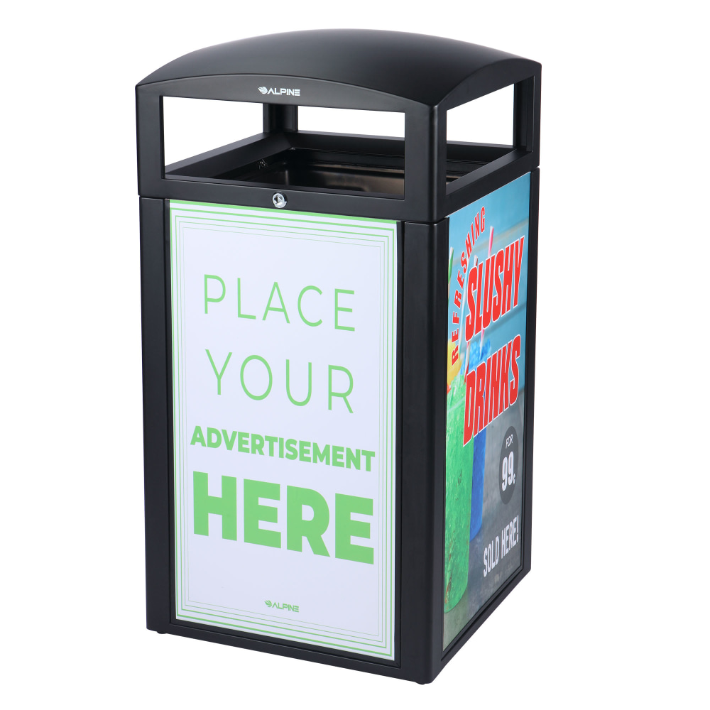 Alpine Industries Stone All-Weather Outdoor Commercial Trash Can