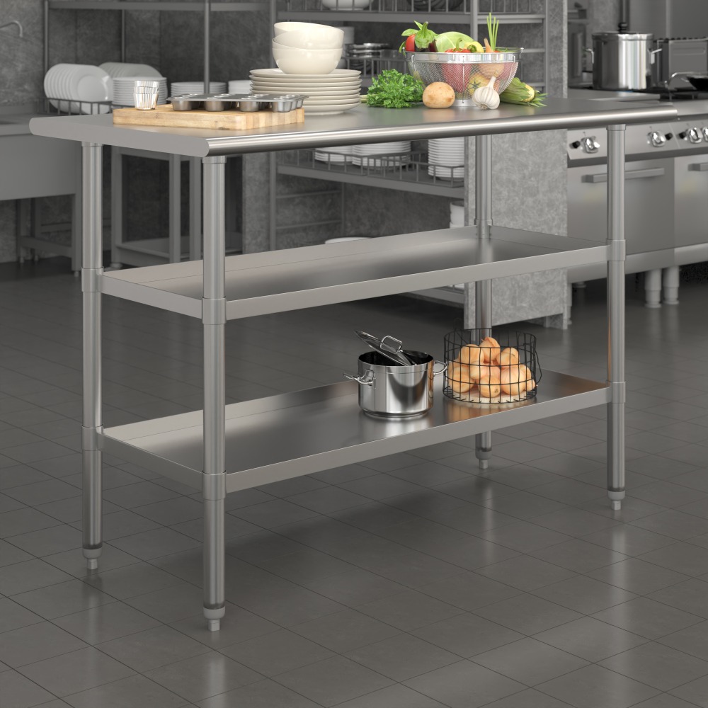 Flash Furniture Stainless Steel Work Table, 34-1/2”H x