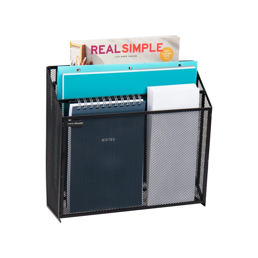 Mind Reader 3 Compartment Vertical File Storage, 11-1/2”H