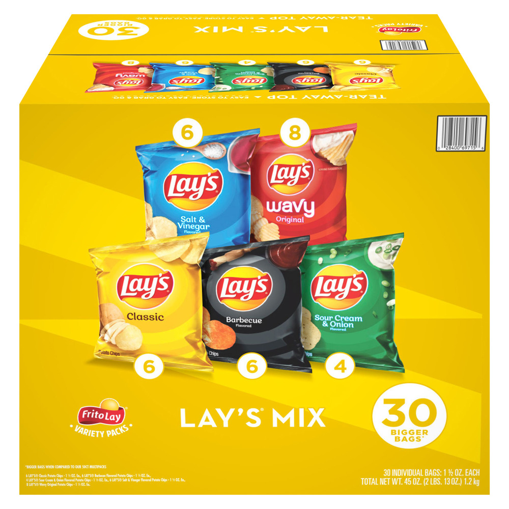 Frito-Lay Potato Chip Variety Mix, 1.5 Oz, Total