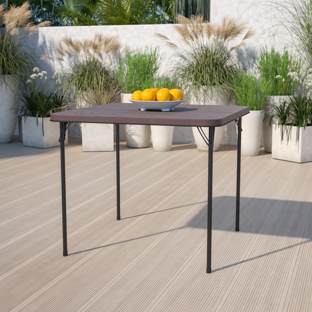 Flash Furniture Square Bi-Fold Plastic Folding Table, 28-1/2”H