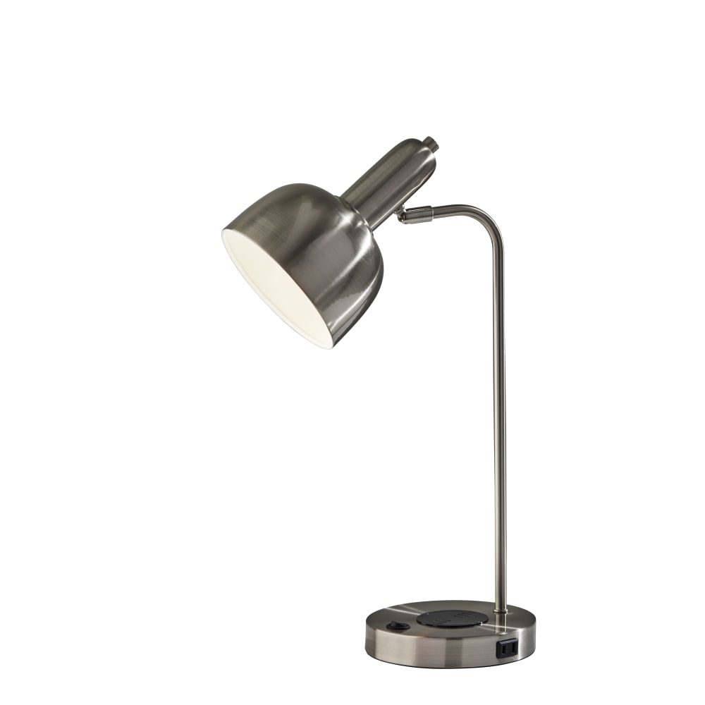 Adesso Rico Supercharger 19"H Desk Lamp, Brushed Steel