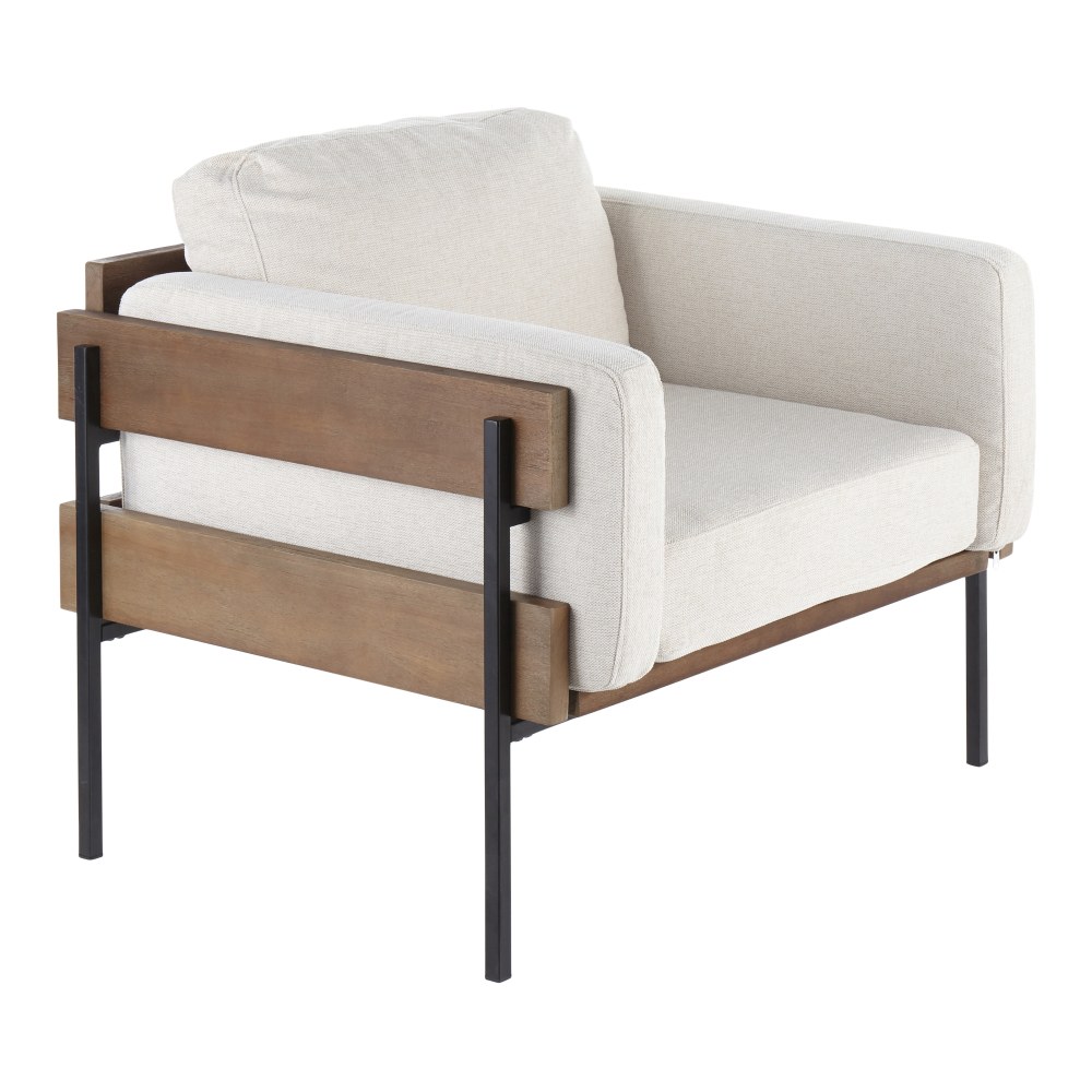 LumiSource Kari Accent Chair, Black/Brown/Cream