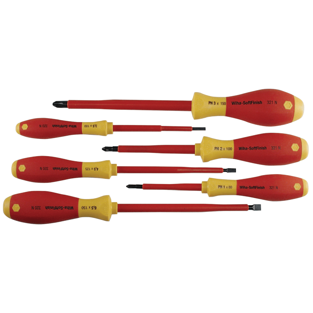 Wiha Tools Insulated Tool Sets, Phillips; Slotted, Metric,
