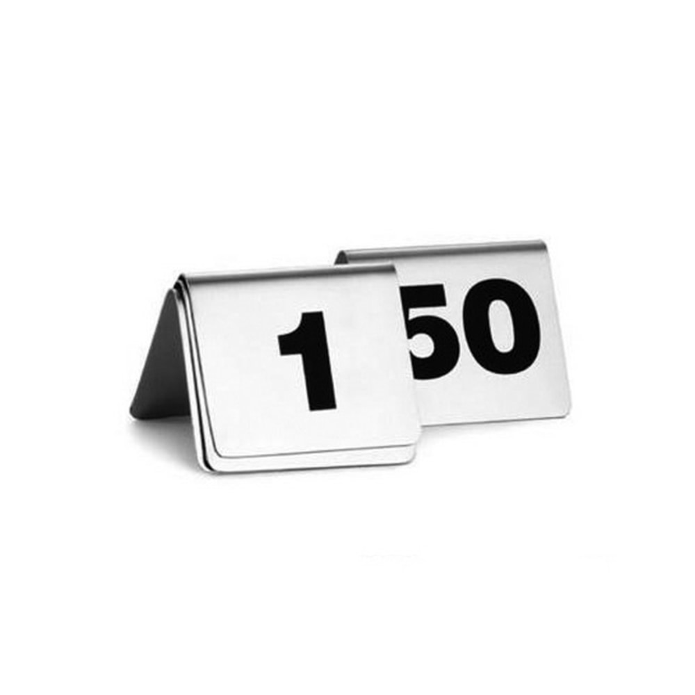 Tablecraft Numbered Stainless-Steel Table Tents, Silver, Set Of