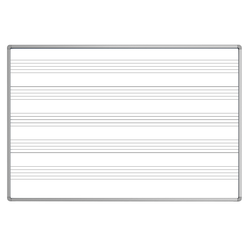 Luxor Wall-Mounted Music Staff Whiteboard, 48" x 72",