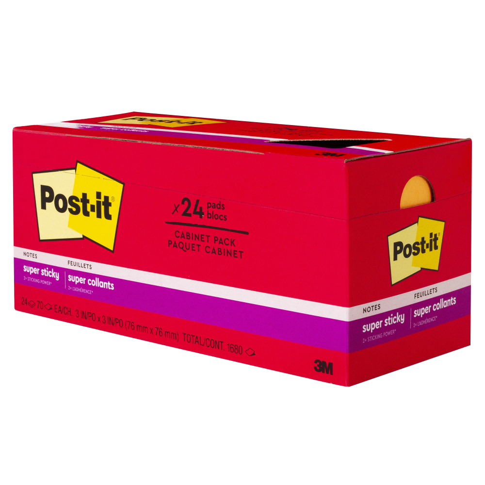 Post-it Super Sticky Notes, 24 Bulk Sticky Note