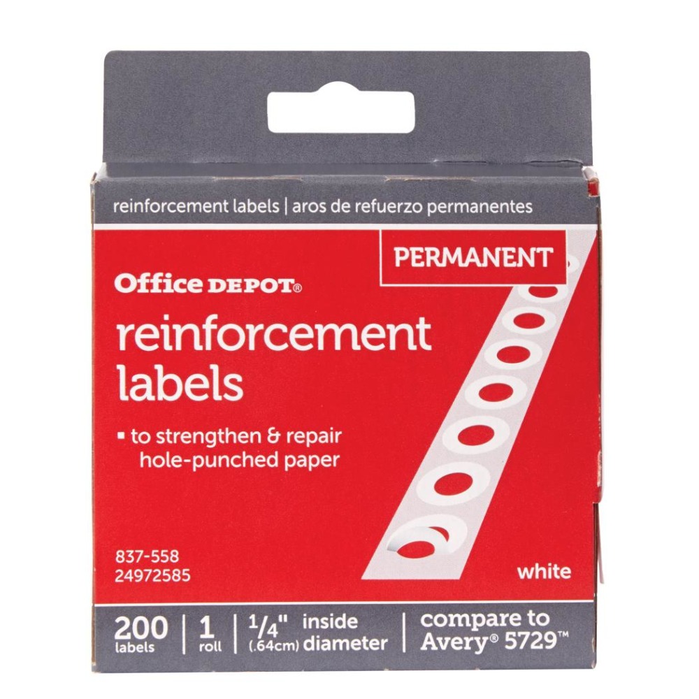 Office Depot® Brand Permanent Self-Adhesive Reinforcement Labels,