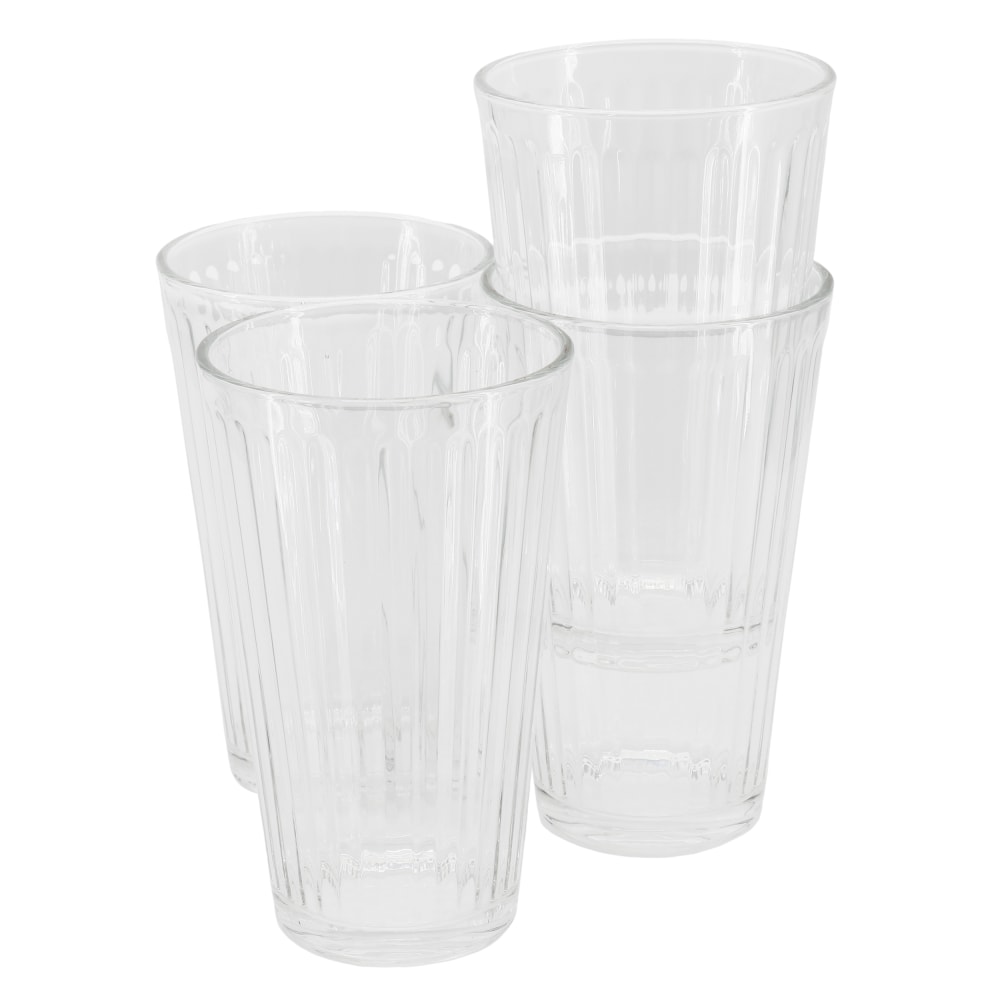 Gibson Home Moonstone 4-Piece Glass Tumbler Set, 16