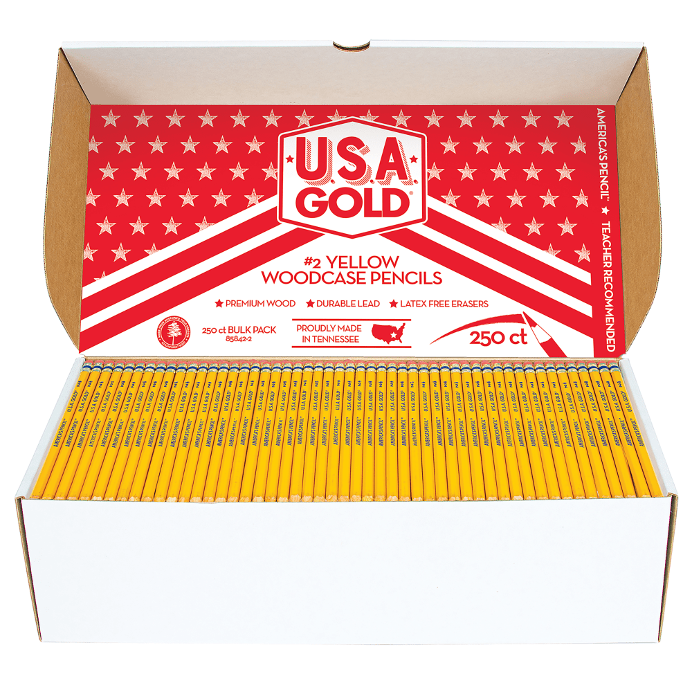 Cra-Z-Art U.S.A. Gold Sharpened Pencils, #2 Lead, Medium,