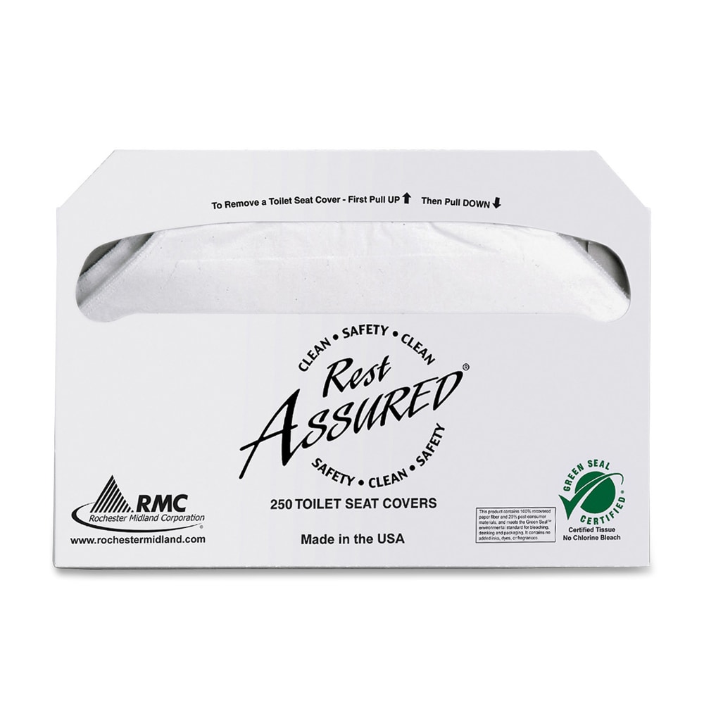 Rochester Midland Half-Fold Toilet Seat Covers, 100% Recycled,