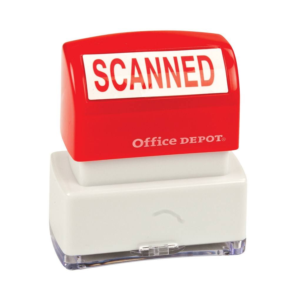 Office Depot® Brand Pre-Inked Message Stamp, "Scanned",