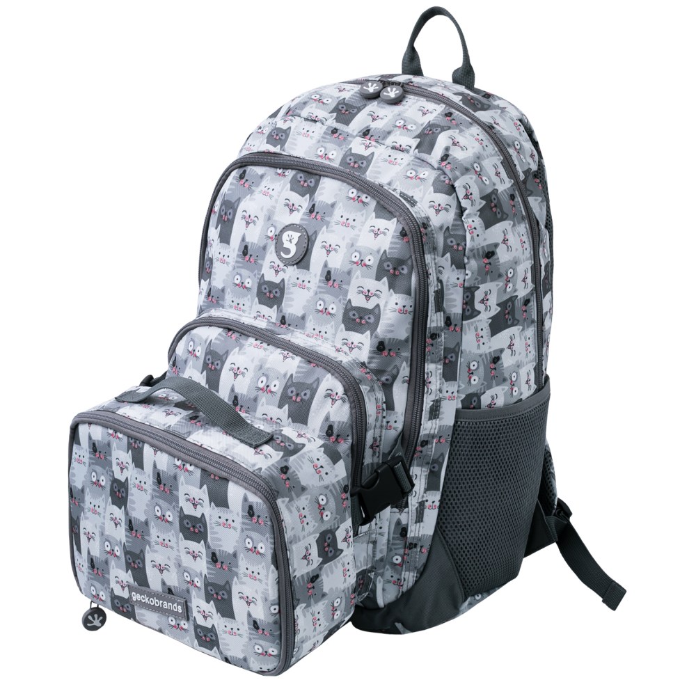 Geckobrands Foundation Backpack And Lunch Box Sets, Cats
