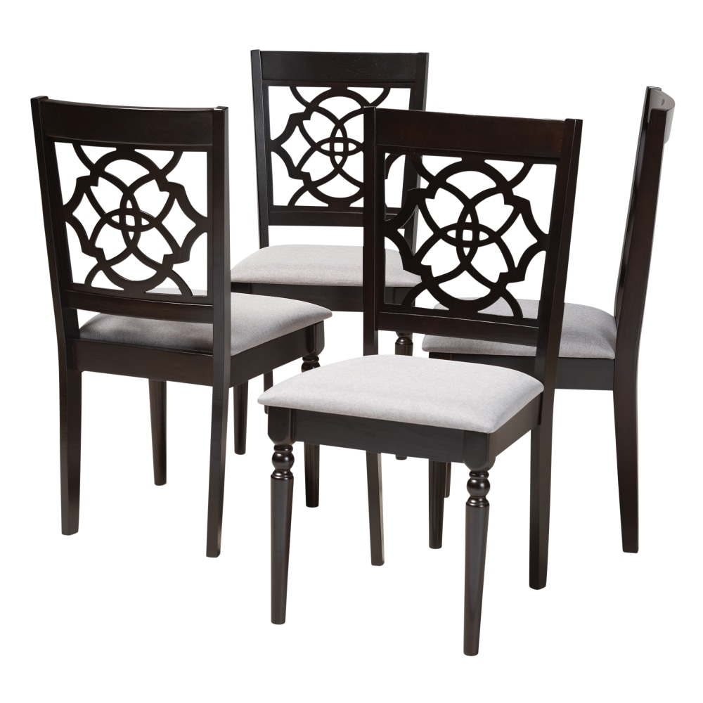 Baxton Studio 9730 Dining Chairs, Gray, Set Of