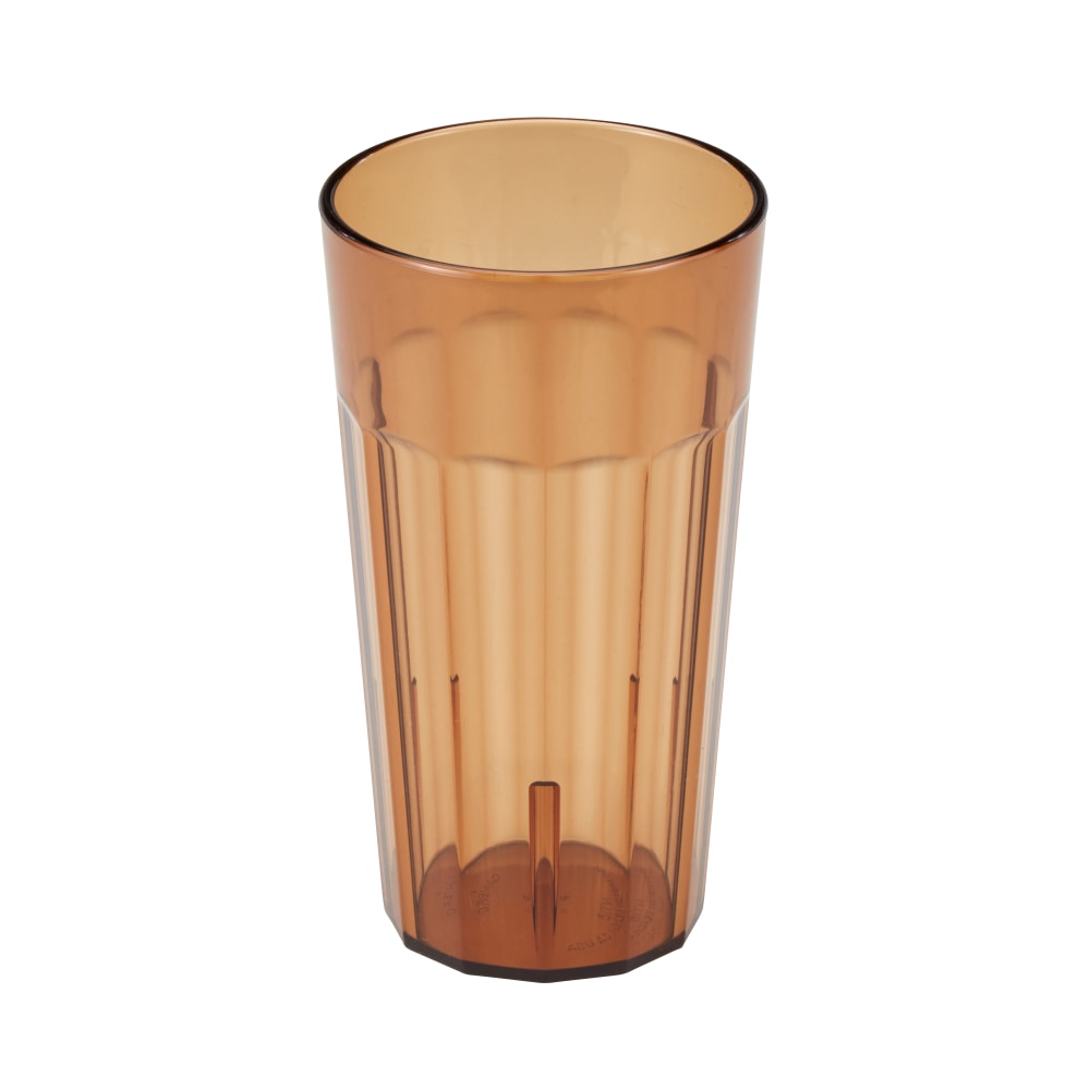 Cambro Newport Styrene Tumblers, 16 Oz, Amber, Pack