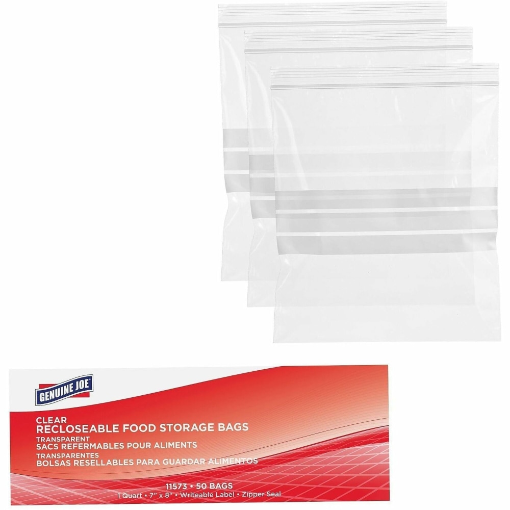 Genuine Joe Food Storage Bags, 1 quart Capacity,