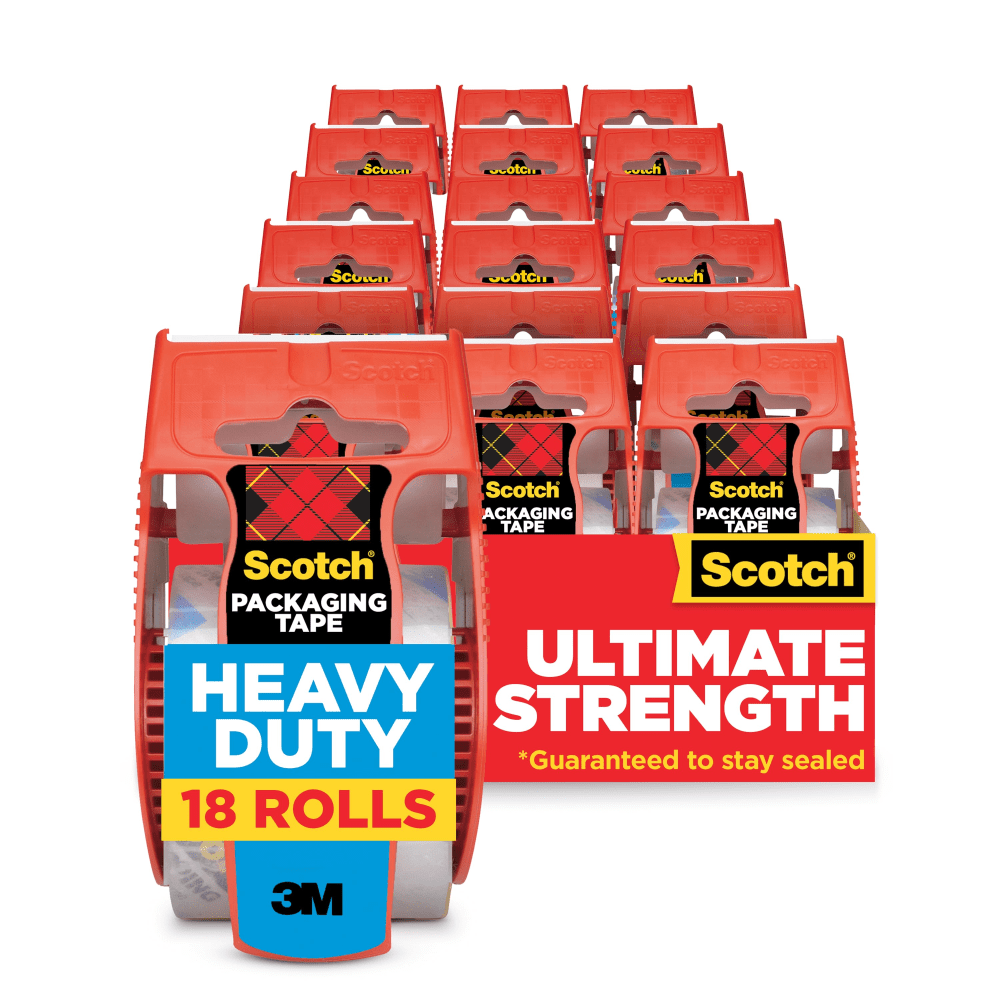 Scotch® Heavy Duty Shipping Packing Tape, 18 Tape