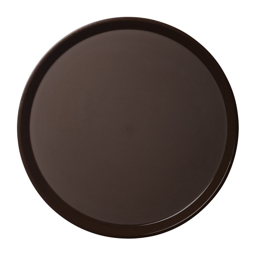 Cambro Round Polytread Trays, 14", Brown, Set Of