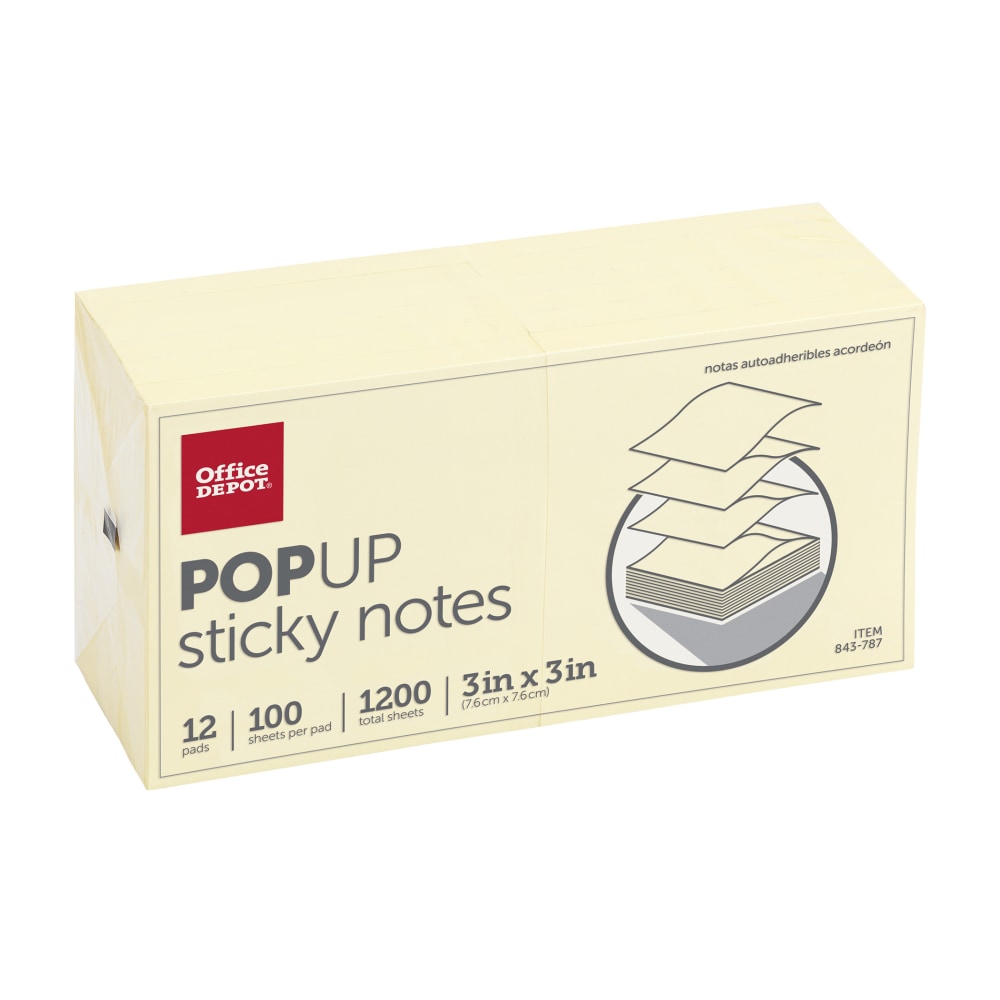 Office Depot® Brand Pop Up Sticky Notes, 3"