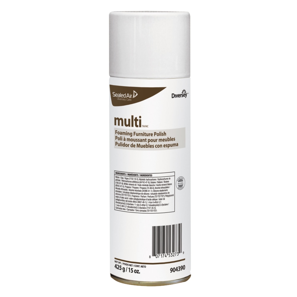Diversey™ MULTI Foaming Furniture Polish, Lemon Scent, 15
