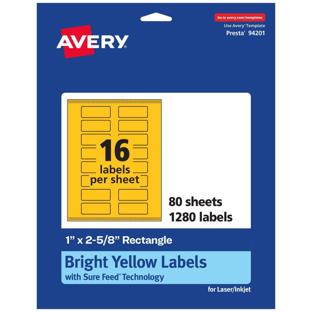 Avery® Print-To-The-Edge Labels With Sure Feed® Technology And