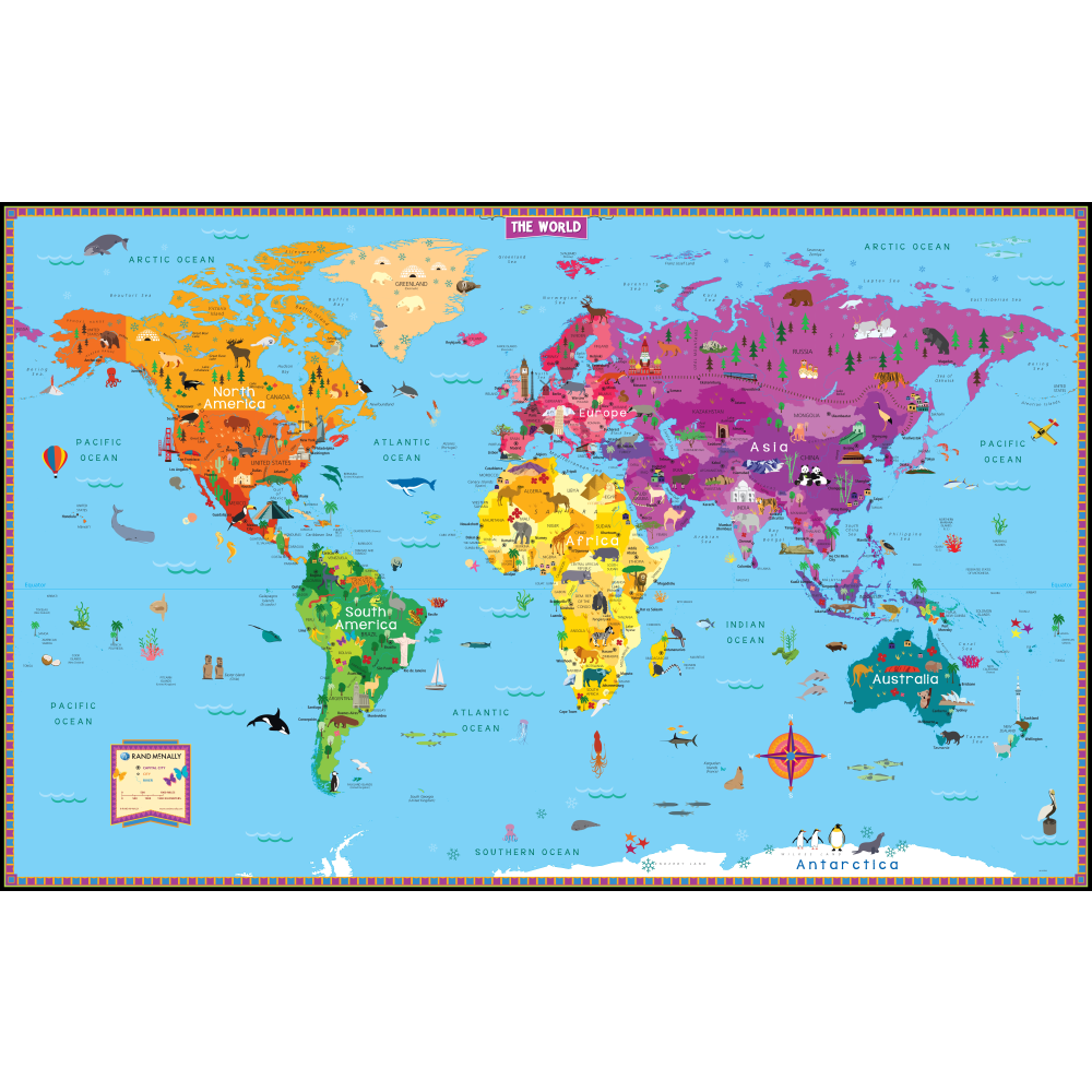 Rand McNally Kid&#x27;s Illustrated World Wall Map