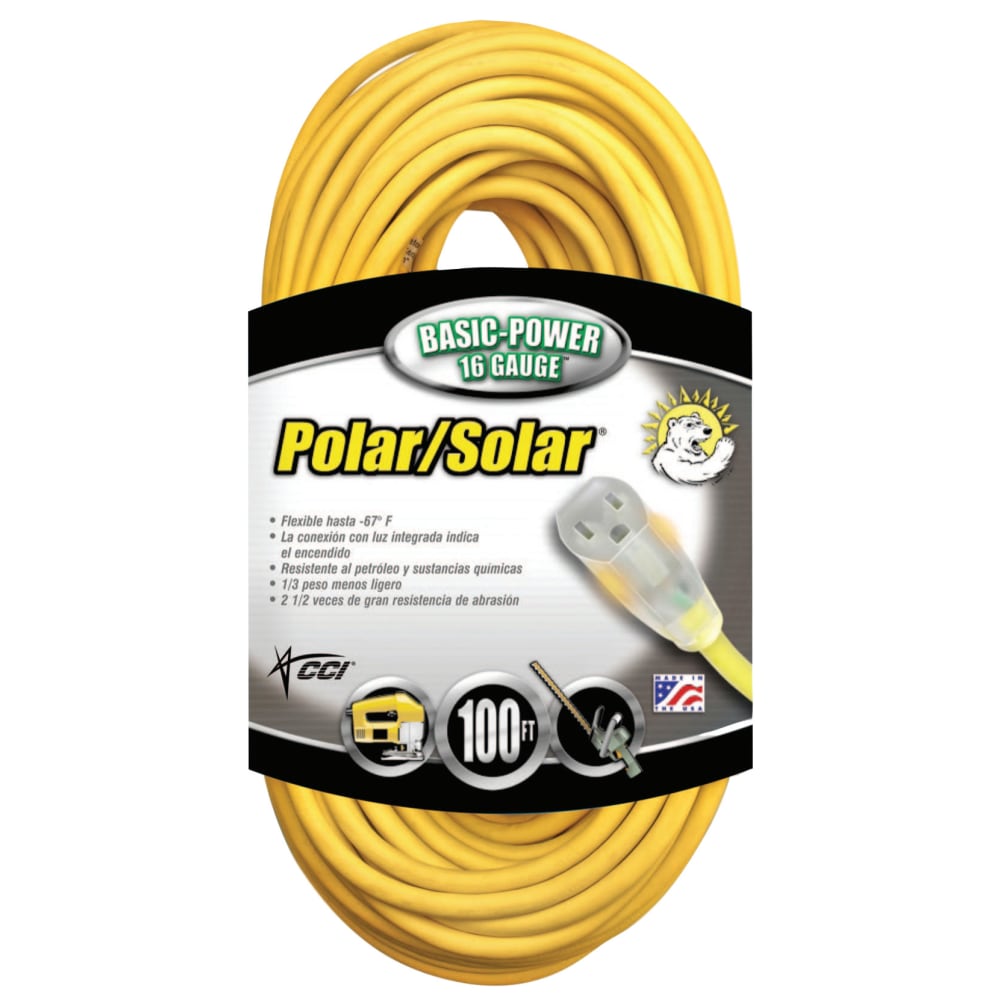 Southwire Polar/Solar® Extension Cord, 100&#x27;, Yellow, 172-01289