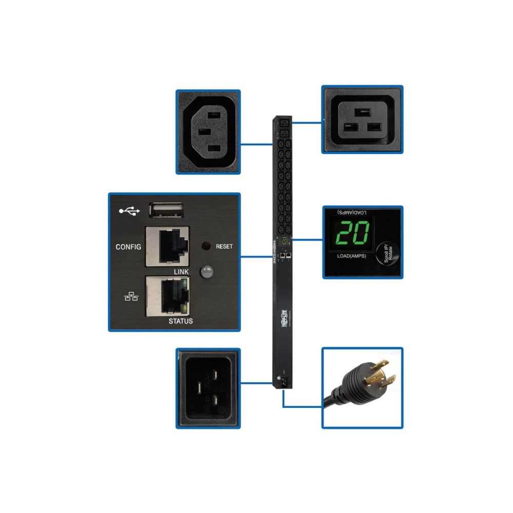 Tripp Lite 3.3/3.7kW Single-Phase Monitored PDU, LX Platform