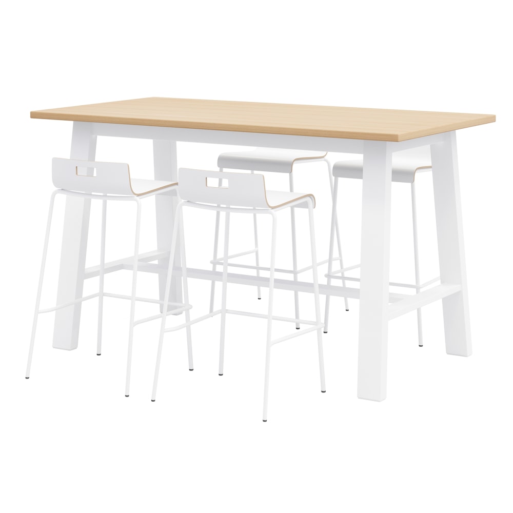KFI Studios Midtown Bar-Height Table Set, Brown/White