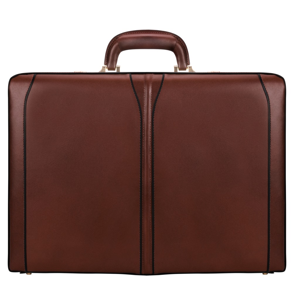 McKlein Turner Expandable Leather Attaché Briefcase, 18-1/4”H x